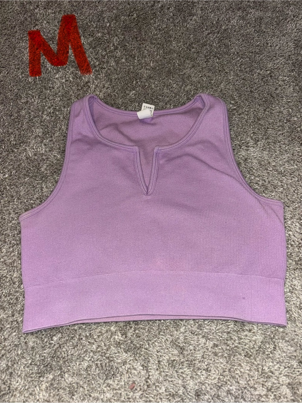 3 - VNeck Ribbed Cropped Tank Tops - Picture 2 of 3